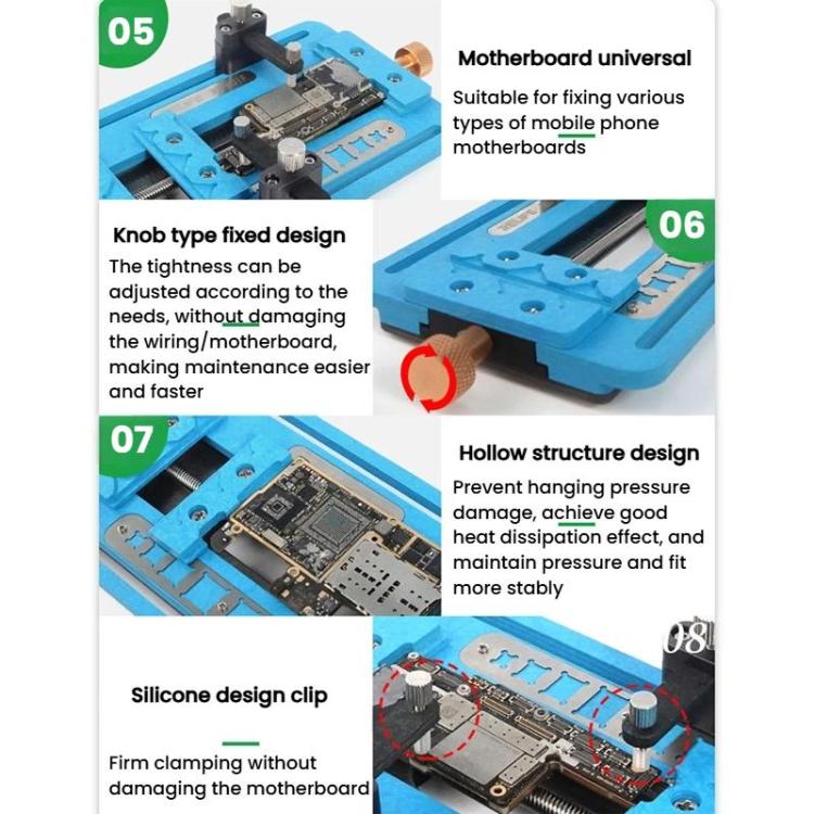 RELIFE SS-601F Motherboard Repair Fixture Dot Matrix Face CPU Hard Drive IC Type Adhesive Removal Dual Track Fixture