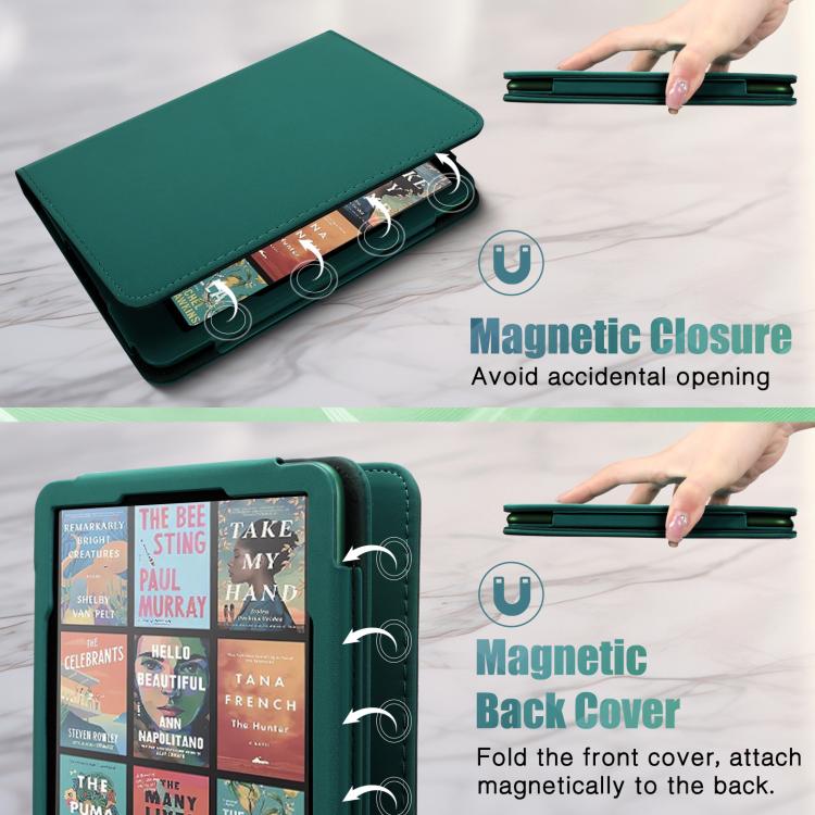 For Kindle Paperwhite 12th Gen 2024/ 11th Gen 2021 Leather Case Supports Magnetic Wireless Charging, Foldable Stand, Auto Sleep/Wake