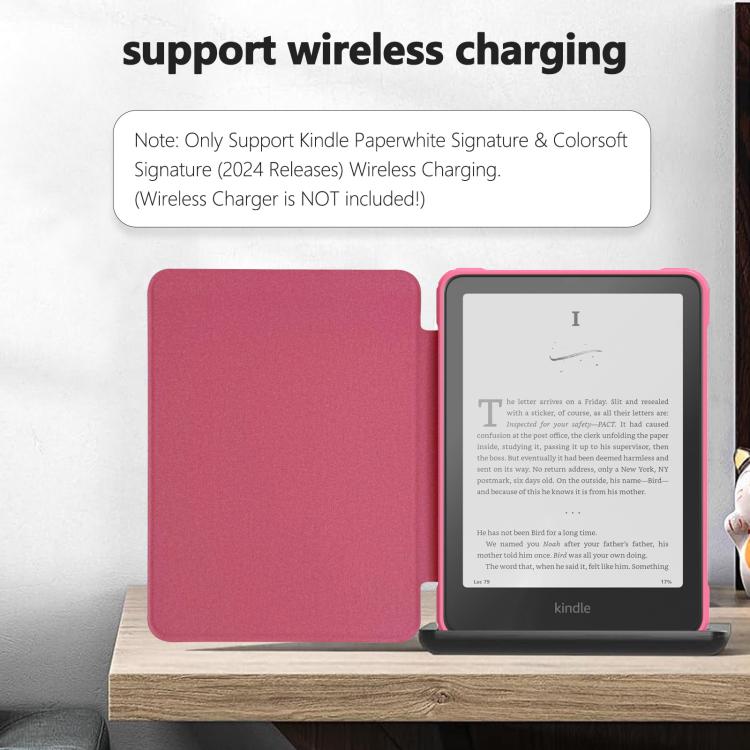 For Kindle Paperwhite 12th Gen 2024 7-inch Leather Case Transparent Protective Cover With Auto Wake/Sleep
