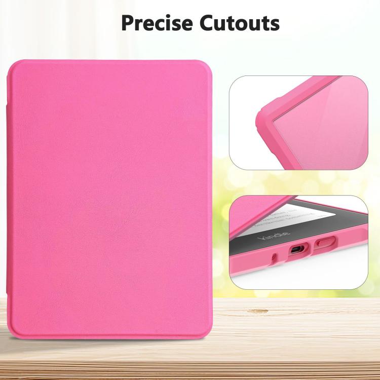 For Kindle Paperwhite 12th Gen 2024 7-inch Leather Case Transparent Protective Cover With Auto Wake/Sleep