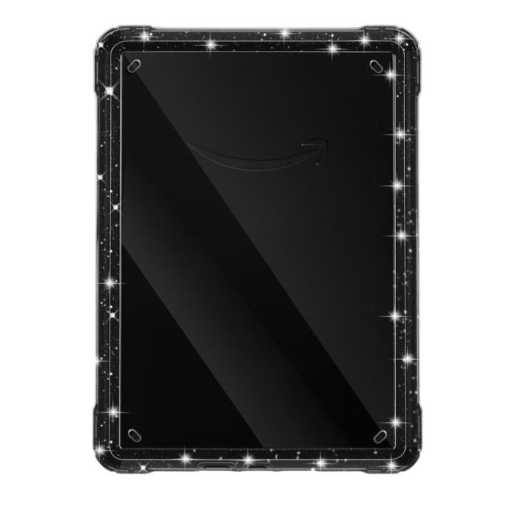 For Kindle Paperwhite 12th Gen 2024 Clear Case TPU+PC Lightweight Scratch-Proof Cover Black Glitter