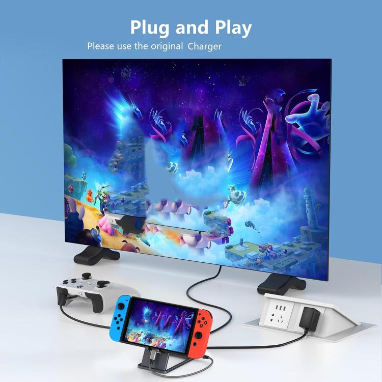 For Nintendo Switch / Switch 2 / Switch OLED Game Console Base HD Video Converter 3 In 1 Expansion Dock For TV Screen Mirroring - Tarnish