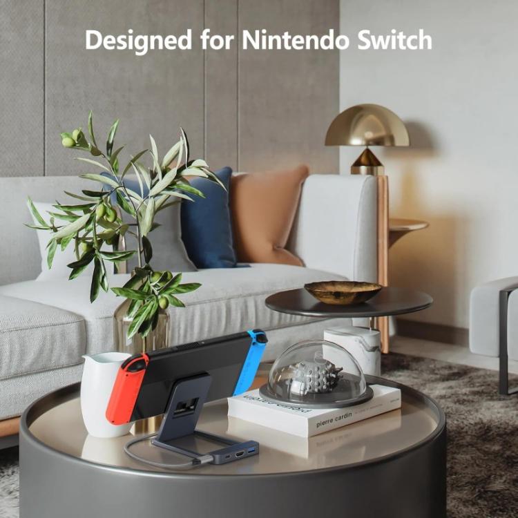 For Nintendo Switch / Switch 2 / Switch OLED Game Console Base HD Video Converter 3 In 1 Expansion Dock For TV Screen Mirroring - Tarnish