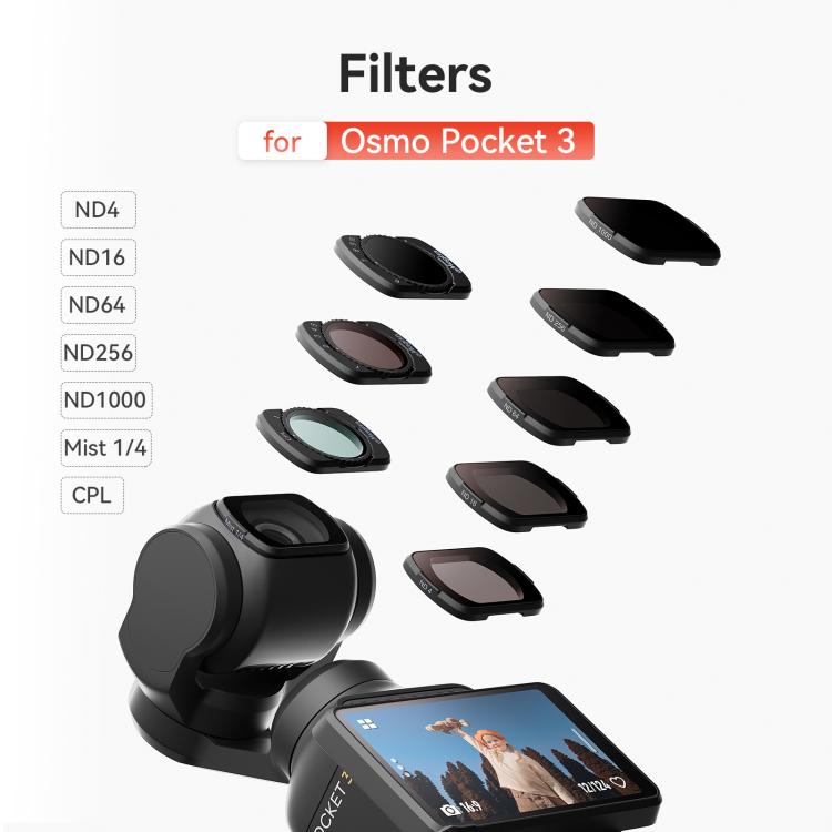 For DJI Osmo Pocket 3 aMagisn Adjustable Magnetic Filter Camera Lens Filters Mist 1/4