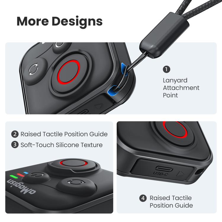 aMagisn Wireless Bluetooth Remote Control for Insta360, GoPro Hero Cameras & Smartphones - 50m Long Range