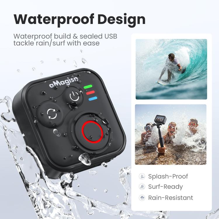 aMagisn Wireless Bluetooth Remote Control for Insta360, GoPro Hero Cameras & Smartphones - 50m Long Range