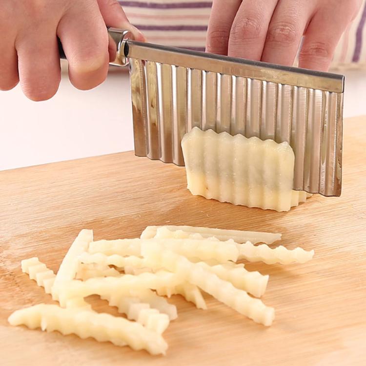 Stainless Steel Potato Wave Cutter Deep Groove Thickened Wolf Tooth Pattern French Fry Cutter