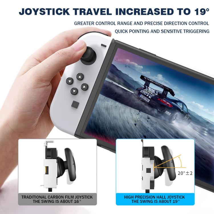 Hall Effect Joystick for Nintendo Switch/OLED/Lite Joy-Con Electromagnetic Analog Stick with No Drift, Spec: Black