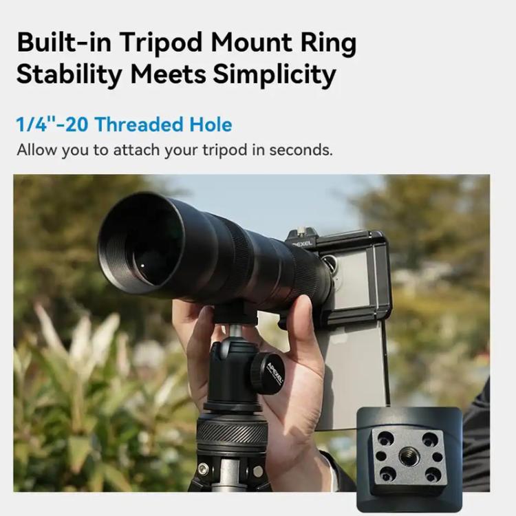 APEXEL TeleCular 3 20X-60X Zoom Lens Kit for Smartphones HD Super Telephoto Long-Range Shooting with Tripod Adapter