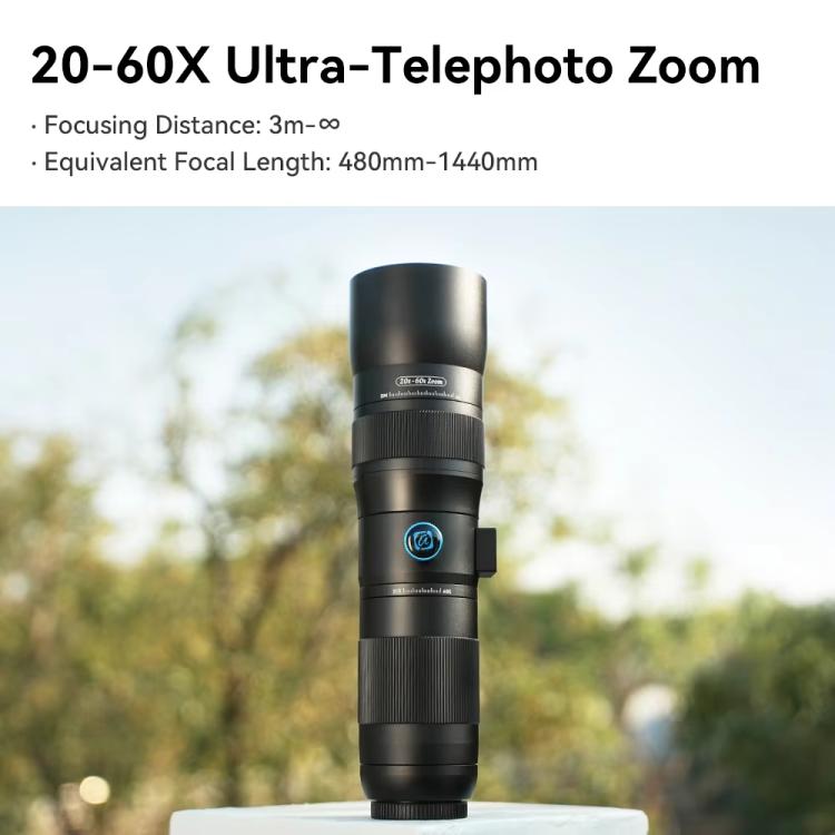 APEXEL TeleCular 3 20X-60X Zoom Lens Kit for Smartphones HD Super Telephoto Long-Range Shooting with Tripod Adapter