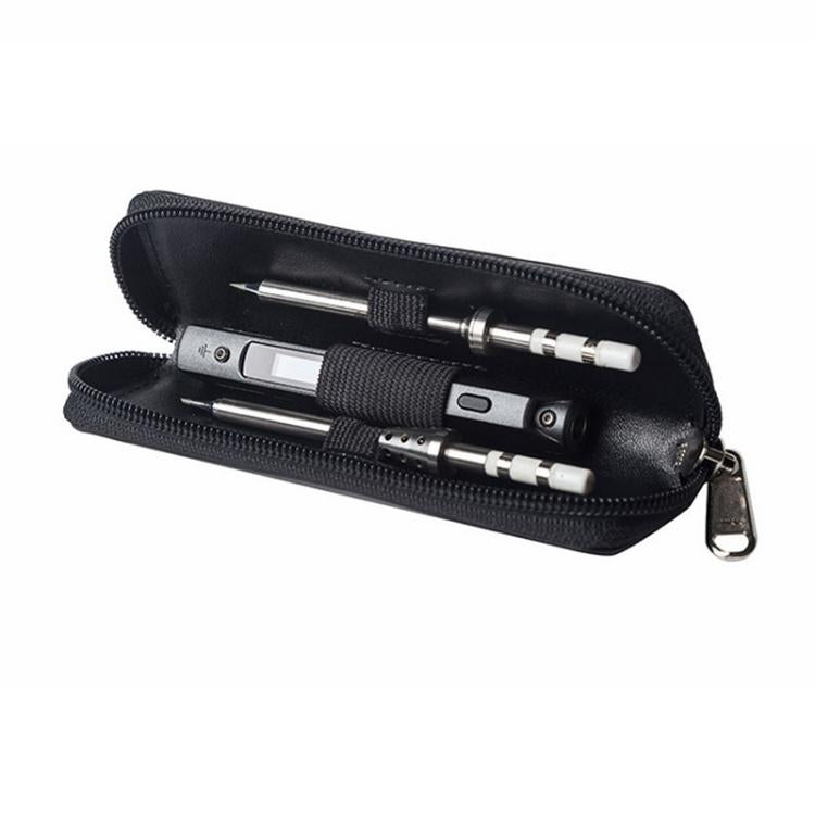 Microfiber Leather Soldering Iron Portable Tool Storage Bag - Black
