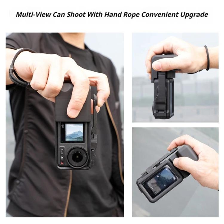 Street Vlogging Handle For DJI Osmo Action 5 Pro / Action 4 / Action 3 Magnetic Grip - Black