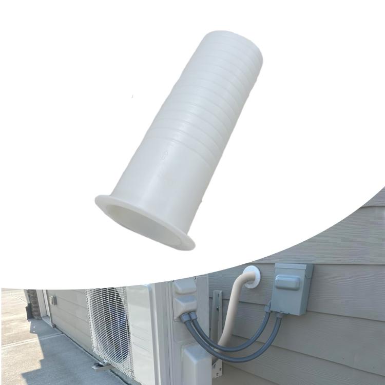 Wall Sleeve for Air Conditioner Installation 7.5cm/3in Outer Dia AC Duct Wall Penetration Pipe - White
