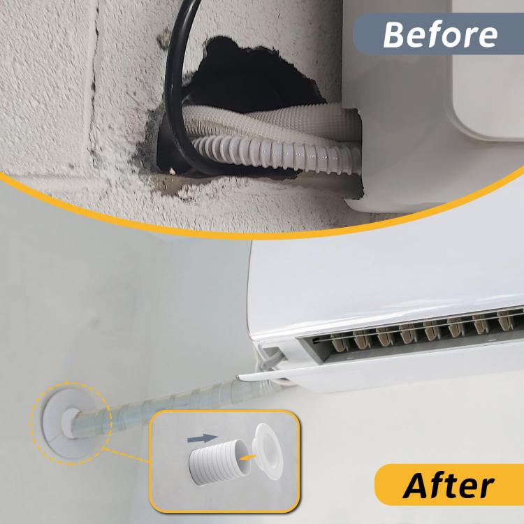 Wall Sleeve for Air Conditioner Installation 7.5cm/3in Outer Dia AC Duct Wall Penetration Pipe - White