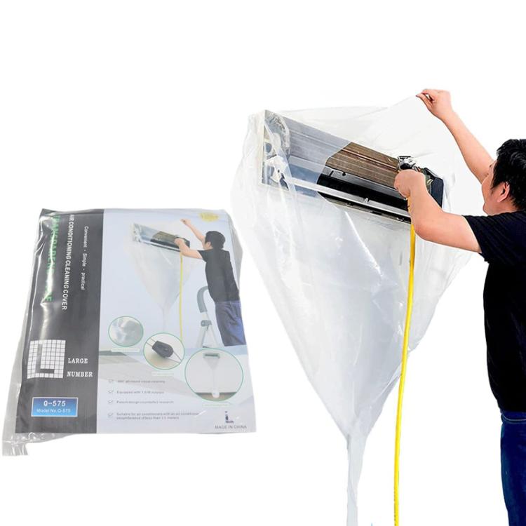 360-degree Full-Coverage AC Cleaning Cover Transparent Air Conditioner Cleaning Kit, Size: Large
