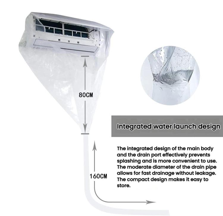 360-degree Full-Coverage AC Cleaning Cover Transparent Air Conditioner Cleaning Kit, Size: Samll