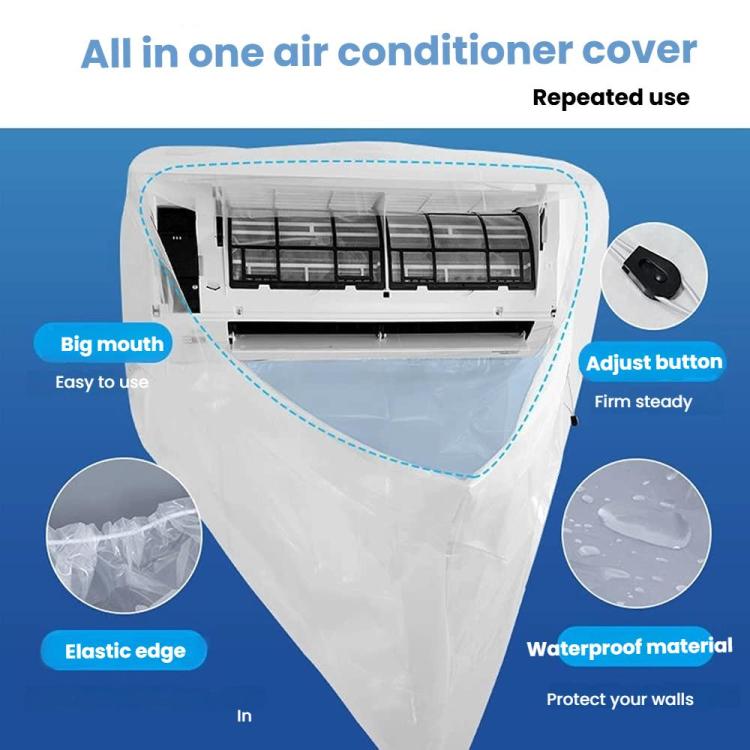 360-degree Full-Coverage AC Cleaning Cover Transparent Air Conditioner Cleaning Kit, Size: Large