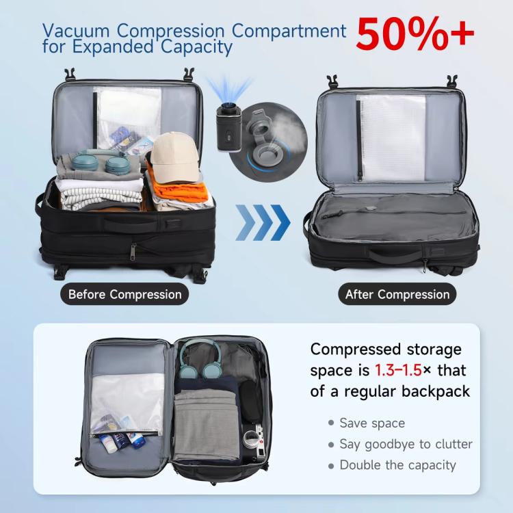 Tigernu Expandable Business Backpack 17-Inch Laptop Bag Wet/Dry Separation Pockets Blue