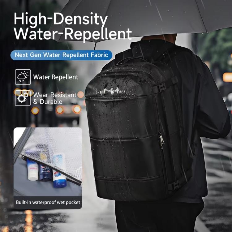 Tigernu Expandable Business Backpack 17-Inch Laptop Bag Wet/Dry Separation Pockets Vacuum BK With Pump