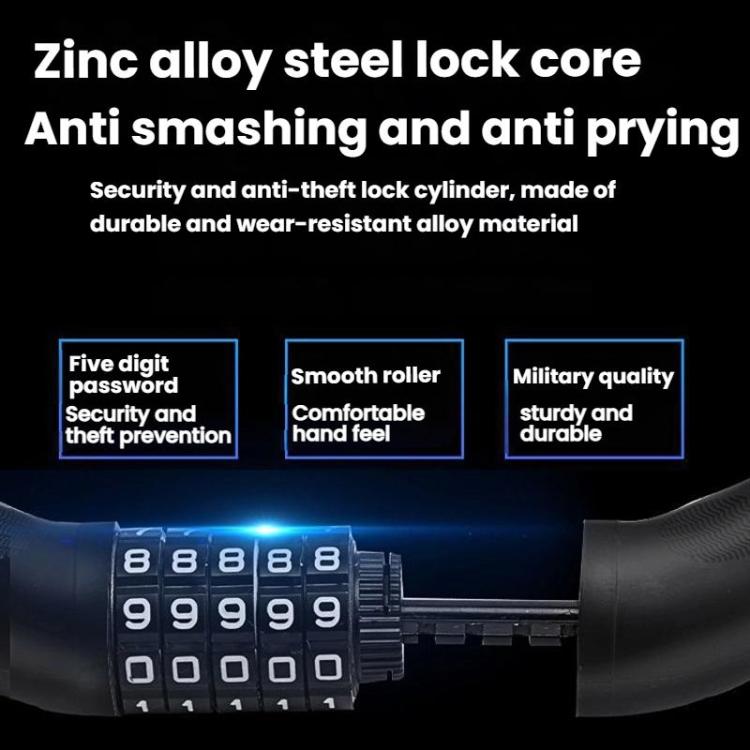 105cm Bicycle Chain Lock 5 Digit Combination Lock - Black