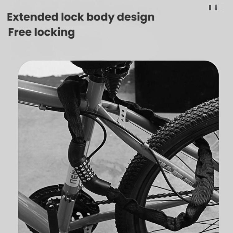 105cm Bicycle Chain Lock 5 Digit Combination Lock - Black