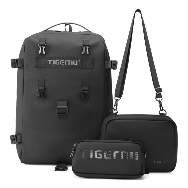 Tigernu T-B9836 3-in-1 Detachable Men Backpack Convertible Travel Laptop Bag for Sports & Commuting - Black