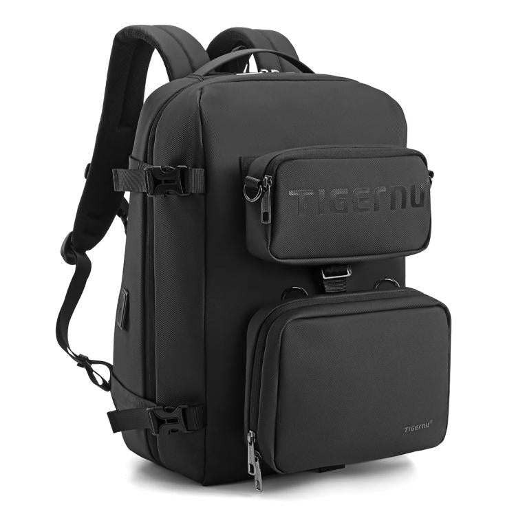 Tigernu T-B9836 3-in-1 Detachable Men Backpack Convertible Travel Laptop Bag for Sports & Commuting - Black