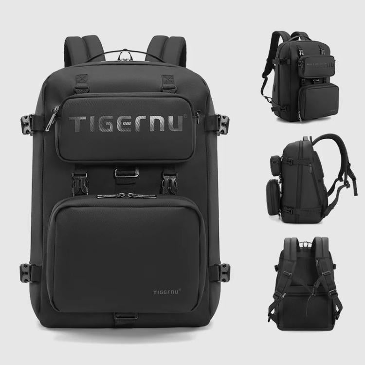 Tigernu T-B9836 3-in-1 Detachable Men Backpack Convertible Travel Laptop Bag for Sports & Commuting - Black