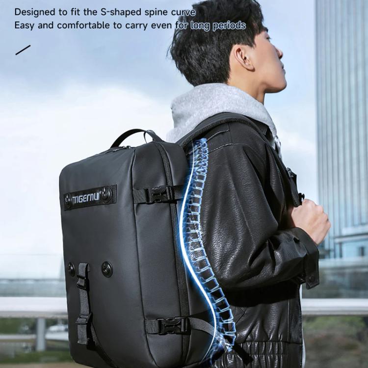 Tigernu T-B9836 3-in-1 Detachable Men Backpack Convertible Travel Laptop Bag for Sports & Commuting - Black