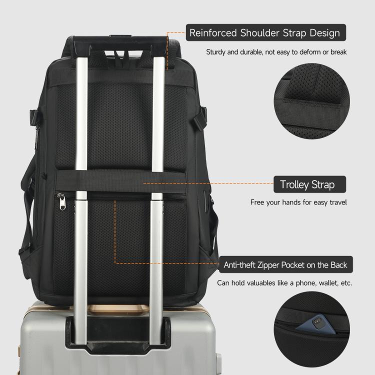 Tigernu T-B9836 3-in-1 Detachable Men Backpack Convertible Travel Laptop Bag for Sports & Commuting - Black