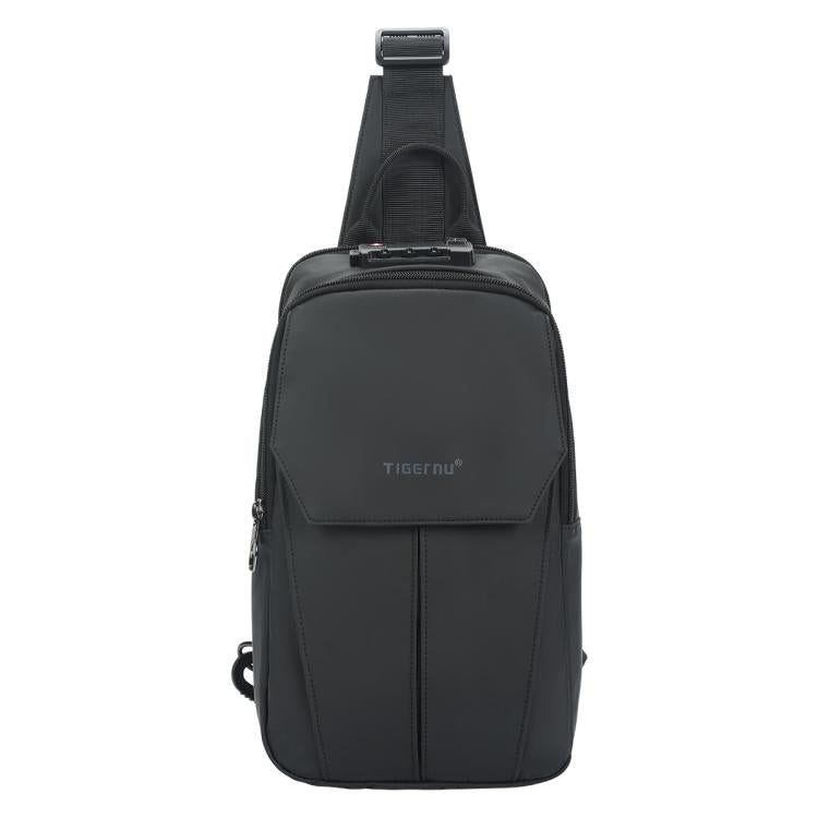 Tigernu Men Large Capacity Chest Bag Anti-Theft Crossbody Shoulder Bag with TSA007 Approved Lock - Black