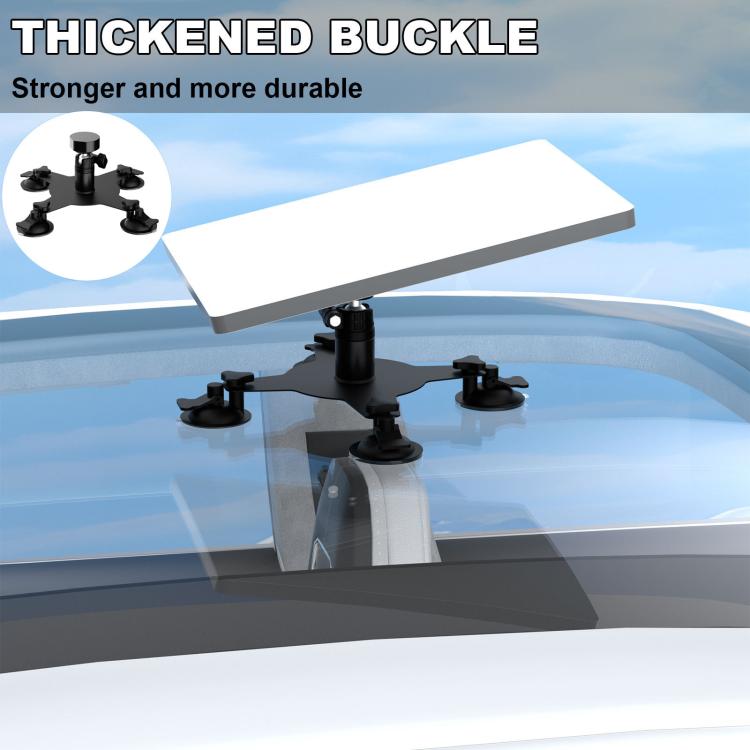 For Starlink Mini Magnetic Car Mount Suction Cup Bracket + Connection Block - Black