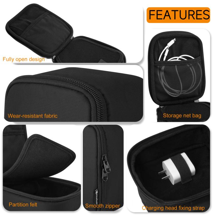 Multifunctional Wireless Charger Portable Storage Bag - Black