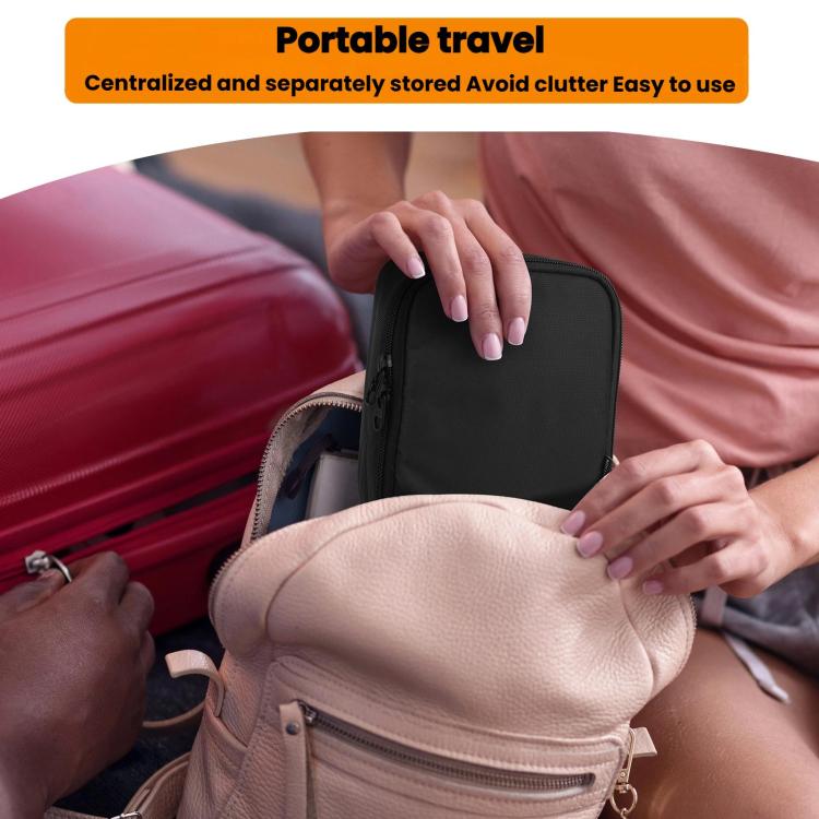 Multifunctional Wireless Charger Portable Storage Bag - Black