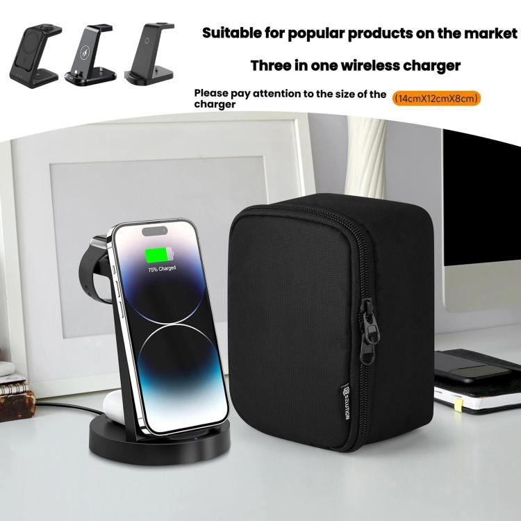 Multifunctional Wireless Charger Portable Storage Bag - Black