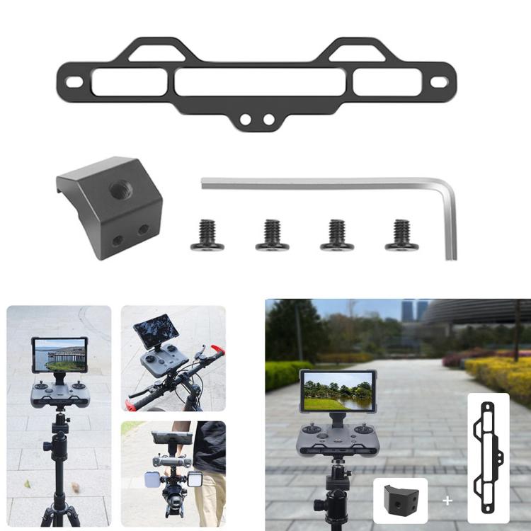 For DJI RC Pro 2 Aluminum Alloy 1/4-inch Tripod Adapter Mounting Bracket - Black