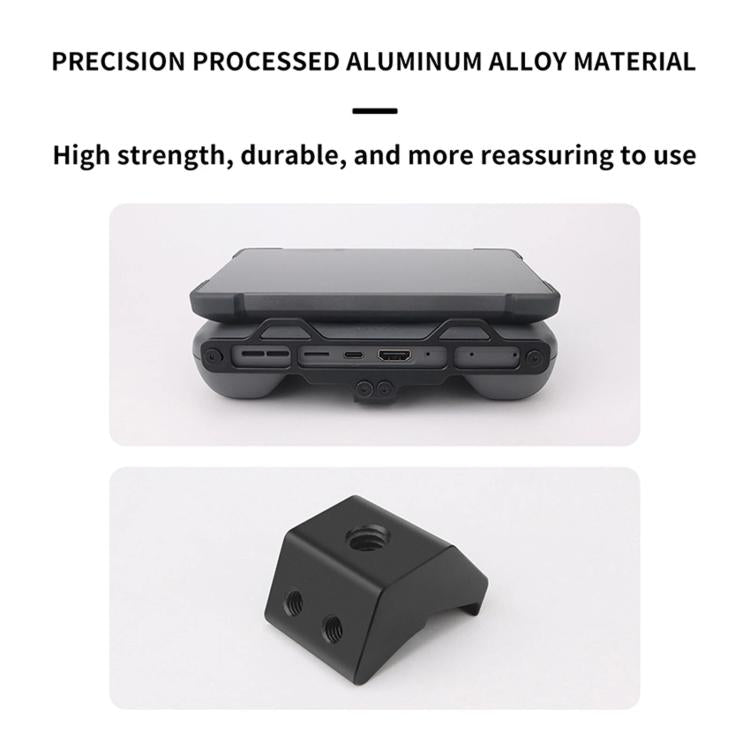 For DJI RC Pro 2 Aluminum Alloy 1/4-inch Tripod Adapter Mounting Bracket - Black