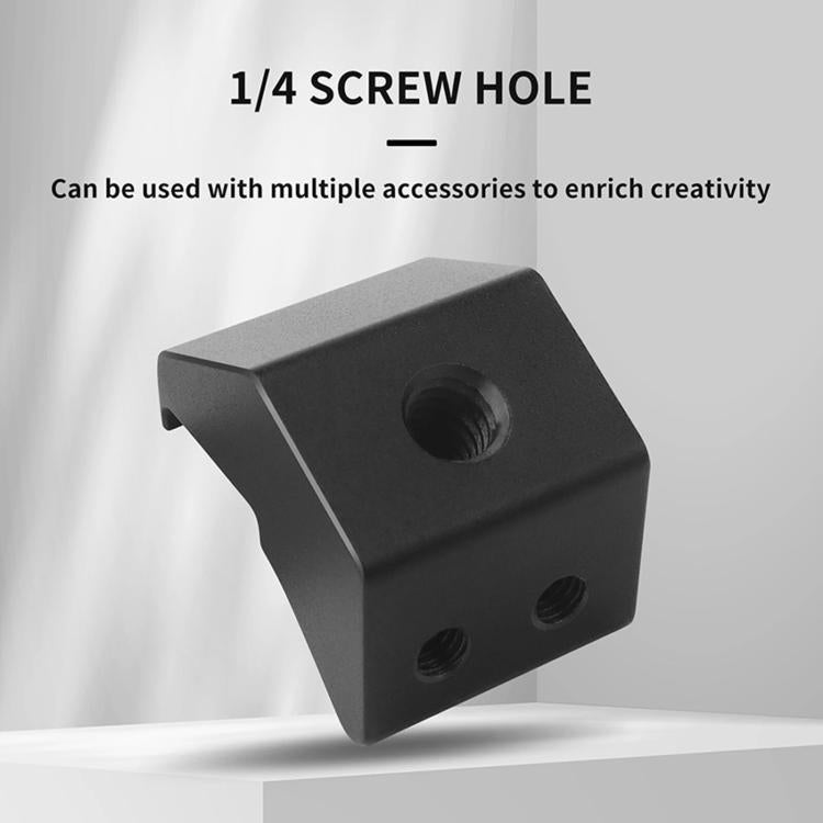 For DJI RC Pro 2 Aluminum Alloy 1/4-inch Tripod Adapter Mounting Bracket - Black