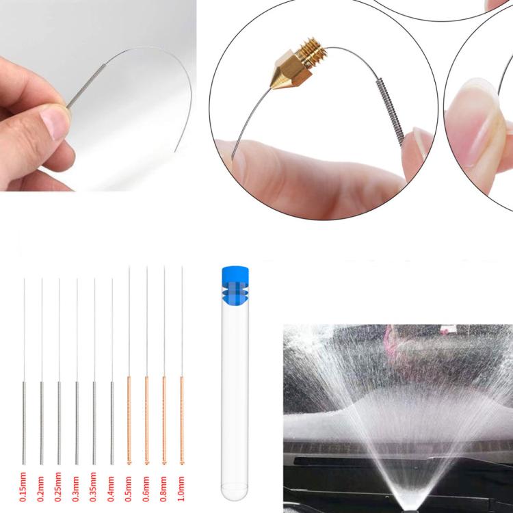 10pcs /Set Wiper Nozzle Unclogging Needle Print Nozzle Cleaning Steel Needle