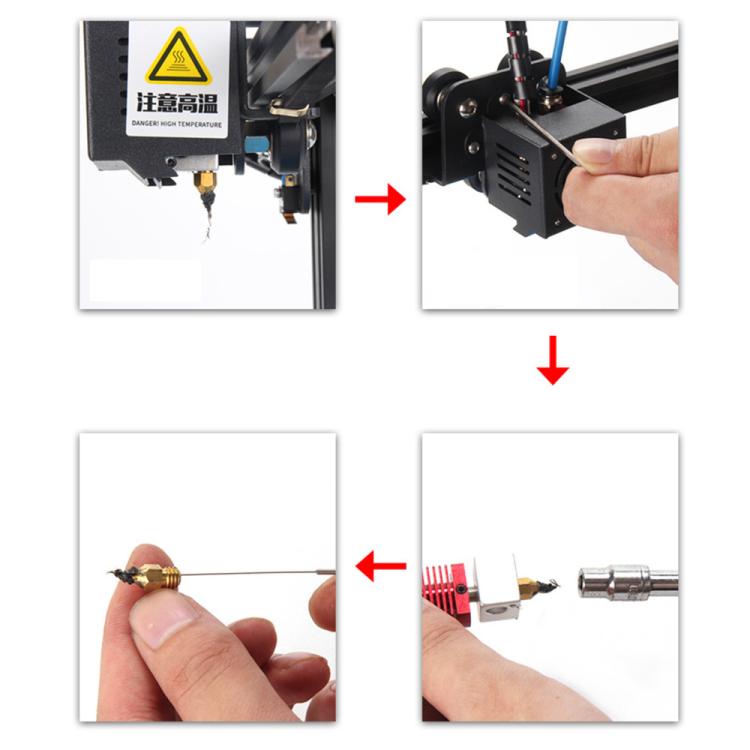 10pcs /Set Wiper Nozzle Unclogging Needle Print Nozzle Cleaning Steel Needle