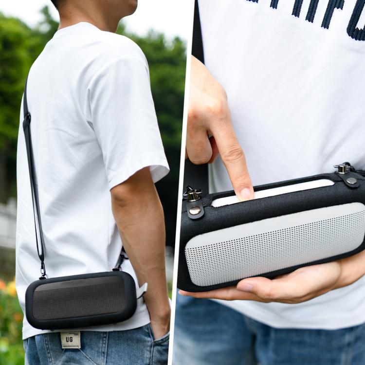 For Bose SoundLink Flex 1/2 Generation Speaker Protective Cover EVA Shoulder Strap - Black