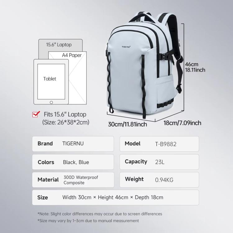 Tigernu Large Capacity Sports & Travel Backpack 15.6 Inch Lightweight Business Laptop Bag