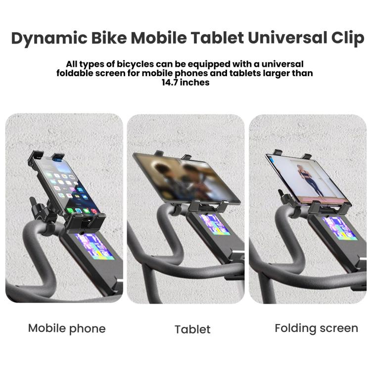 Bicycle Fitness Equipment Mobile Phone Tablet Universal Anti-Slip Bracket - Black
