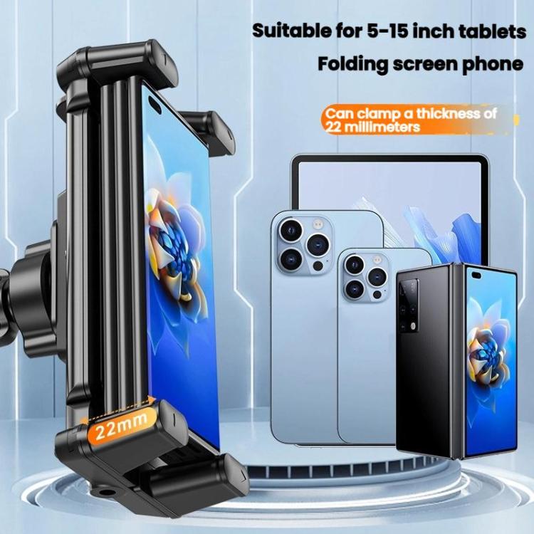 Bicycle Fitness Equipment Mobile Phone Tablet Universal Anti-Slip Bracket - Black