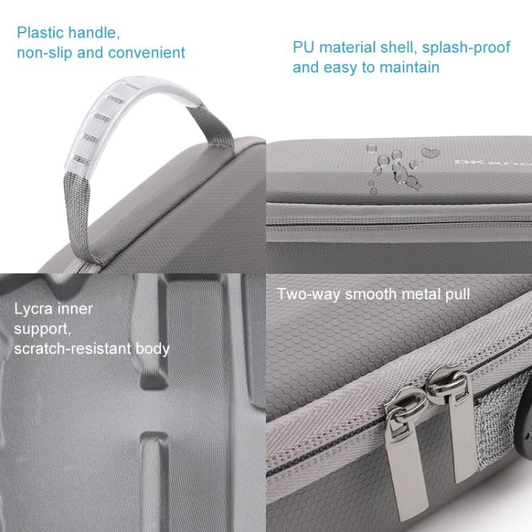 For Insta360 Flow Smartphone Gimbal Stabilizer BKANO Shoulder Bag Waterproof Portable Storage Case - Gray