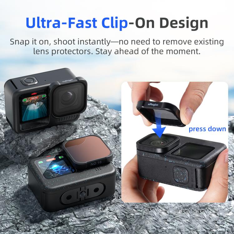 aMagisn AP26 Filter For GoPro HERO13 Black / 12 Black / 11 Black / 10 Black / 9 Black / 11Mini Black, Spec: CPL/ND8/ND16/ND32