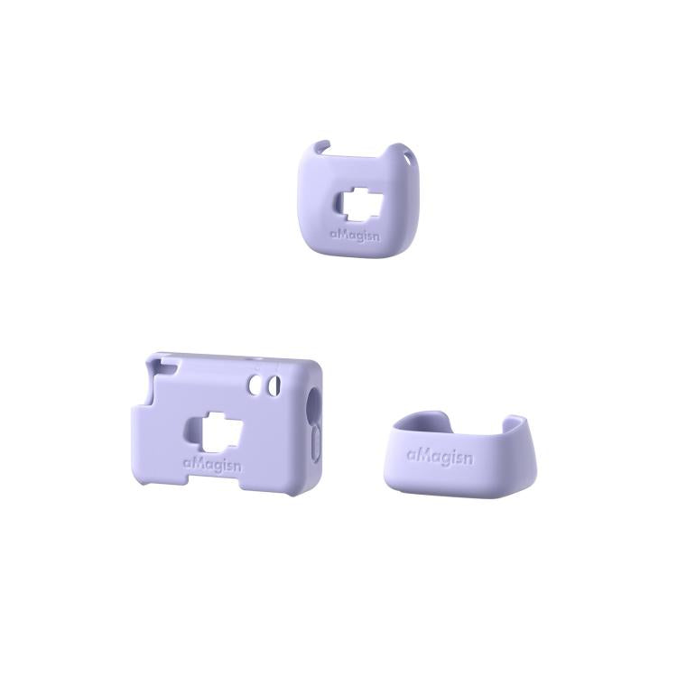 For DJI Mic Mini aMagisn MP01 Silicone Protective Case, Color: 3 In 1 Purple