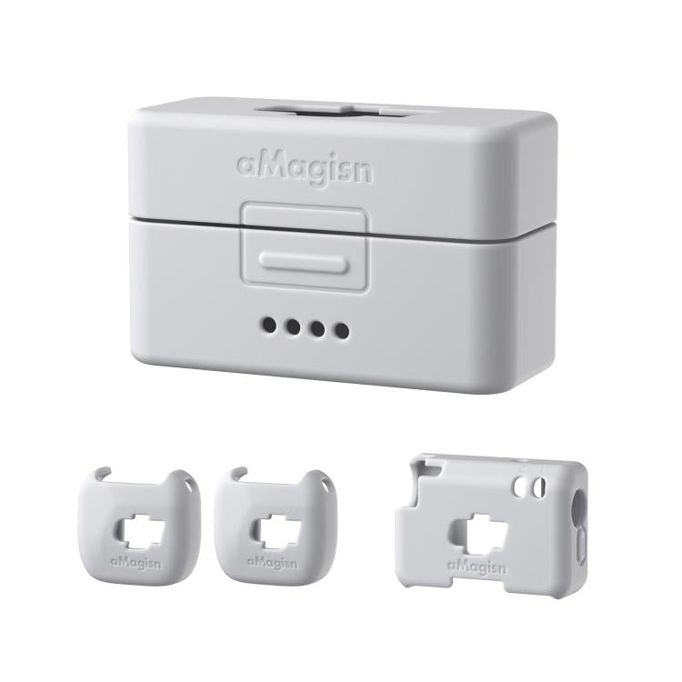 For DJI Mic Mini aMagisn MP01 Silicone Protective Case, Color: 4 In 1 Gray