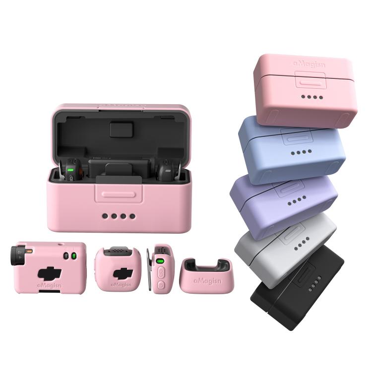 For DJI Mic Mini aMagisn MP01 Silicone Protective Case, Color: 3 In 1 Black