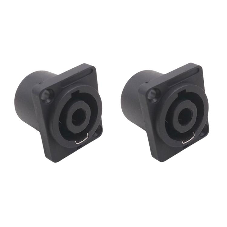 2pcs Speaker Ohm Socket Four-core Plug With Iron Piece - Black